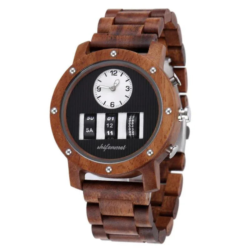 Montre mécanique en bois pour homme