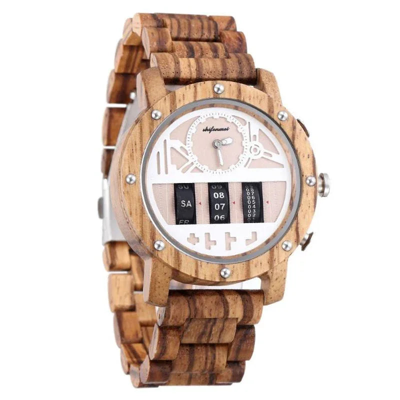 Montre mécanique en bois pour homme
