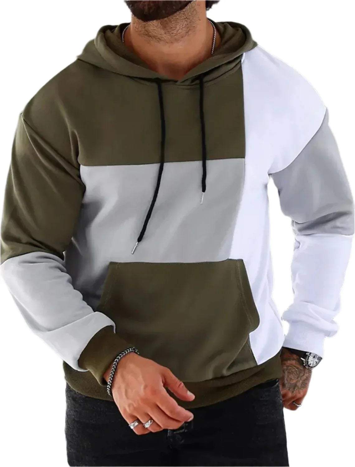 Herren-3D-Kapuzenpullover mit farblich passendem Muster