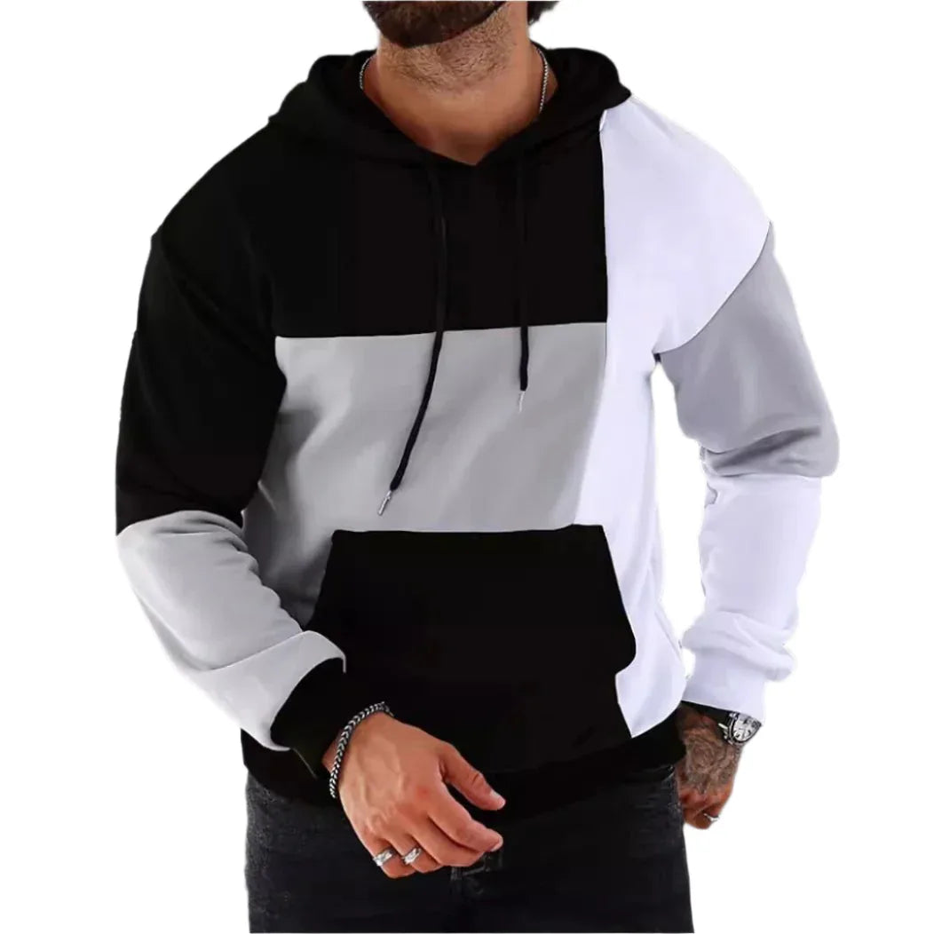 Herren-3D-Kapuzenpullover mit farblich passendem Muster