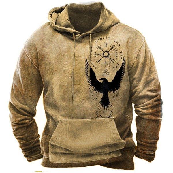Sweat-shirt à capuche et poches imprimé en 3D pour homme