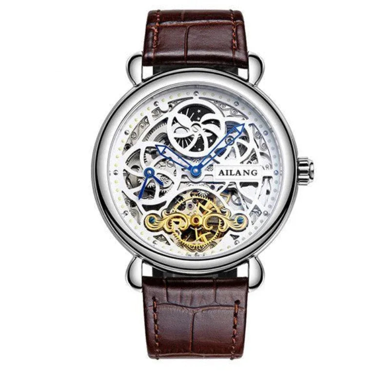 Automatische Mechanische Herrenuhr mit Skelett-Design, Leuchtfunktion und Wasserdichtigkeit