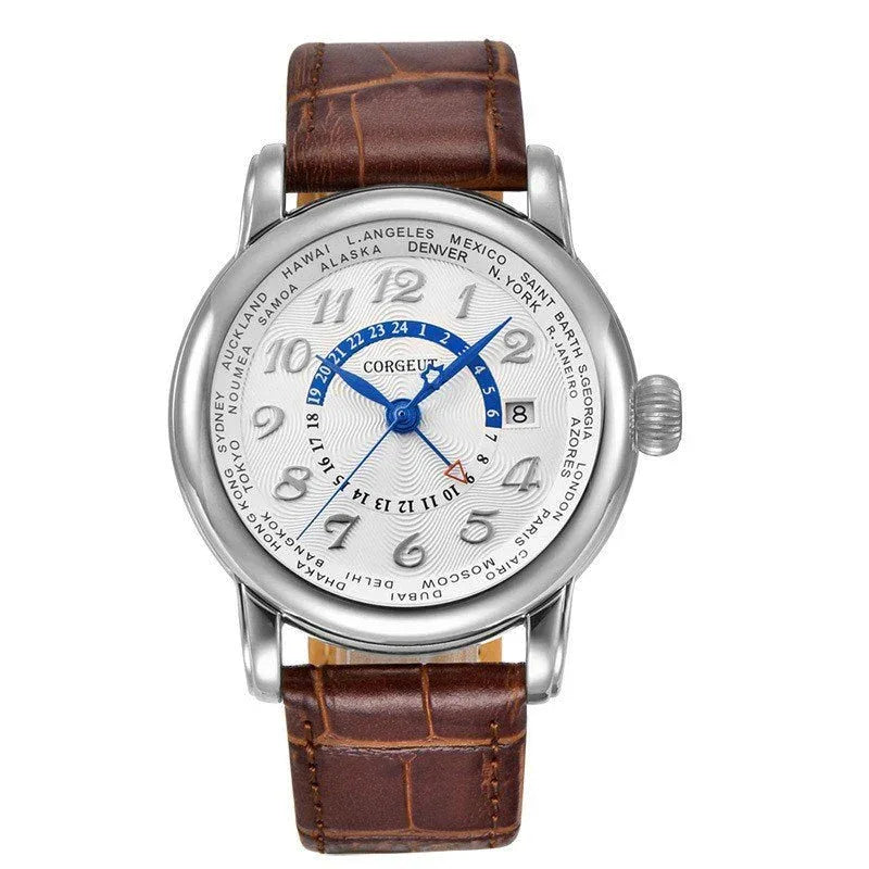 Automatische mechanische Herrenuhren mit Lederarmband