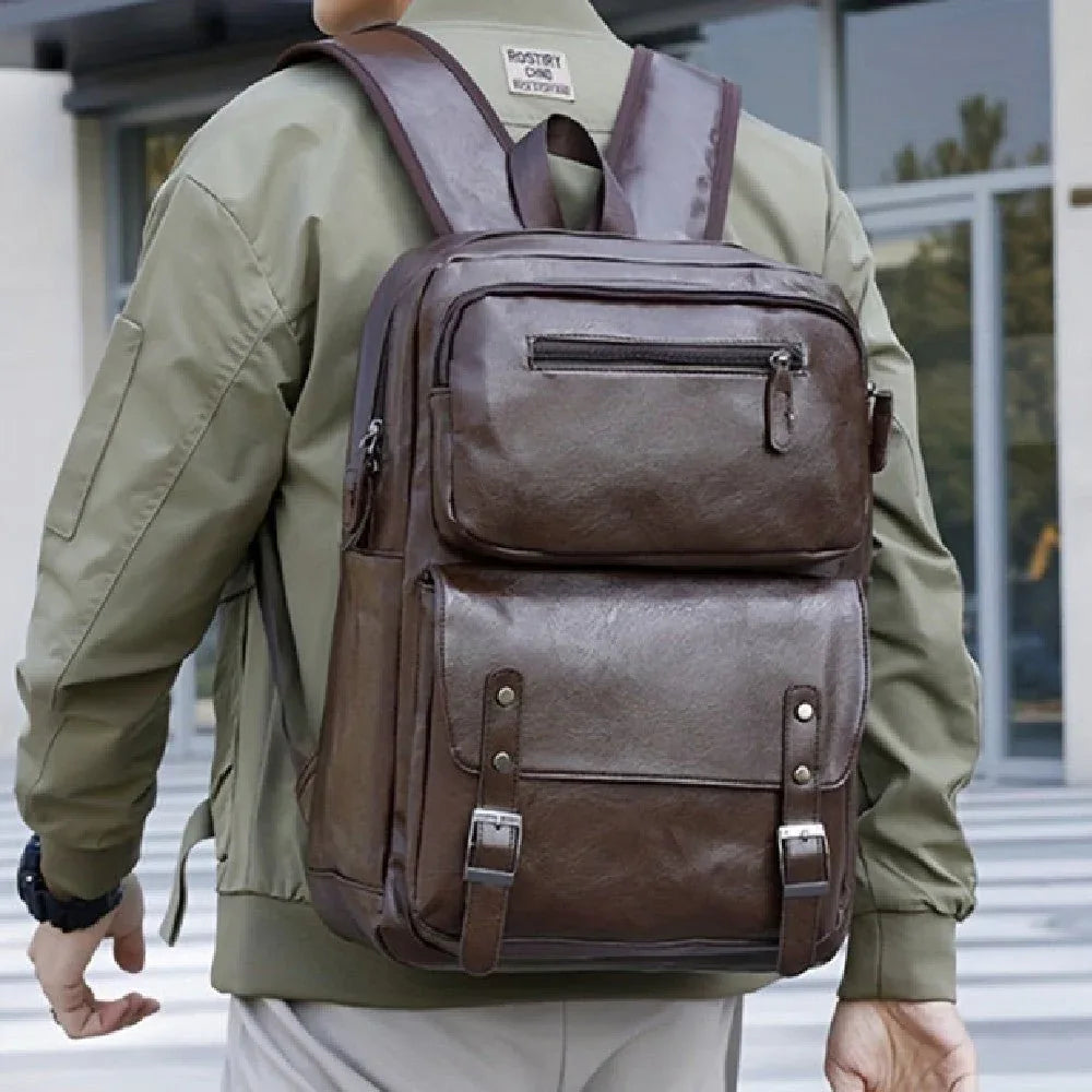 Herren Business Leder Tasche Wasserdichter Rucksack