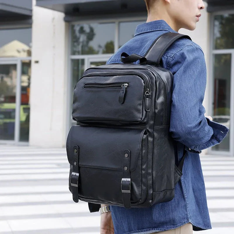Herren Business Leder Tasche Wasserdichter Rucksack