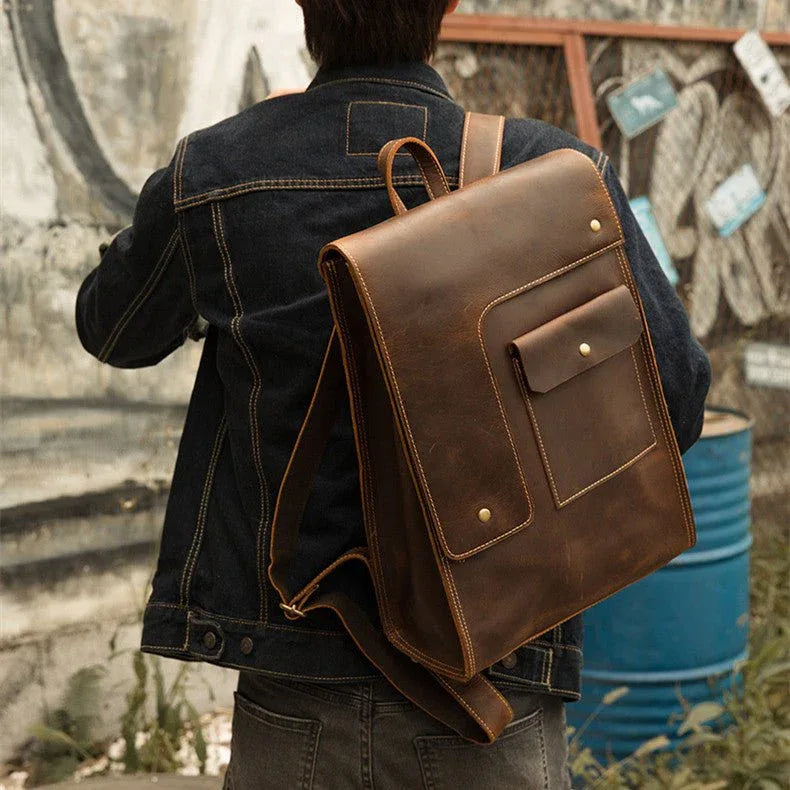 Lässiger britischer Herren-Lederrucksack