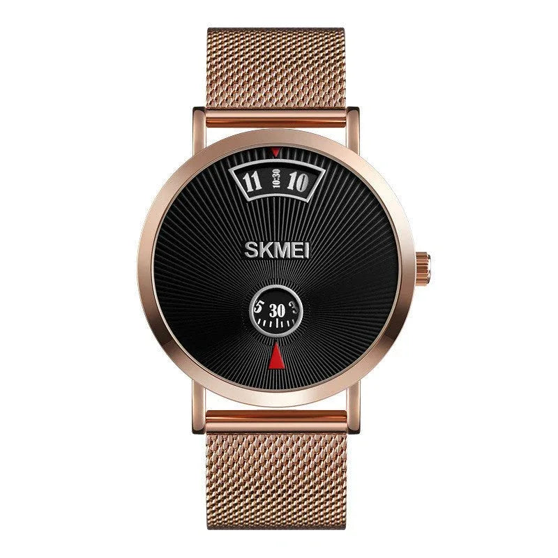 Montre à quartz décontractée pour homme en acier inoxydable