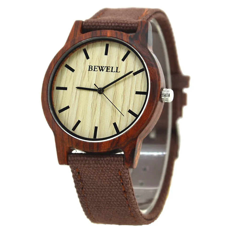 Montre classique en bois pour hommes