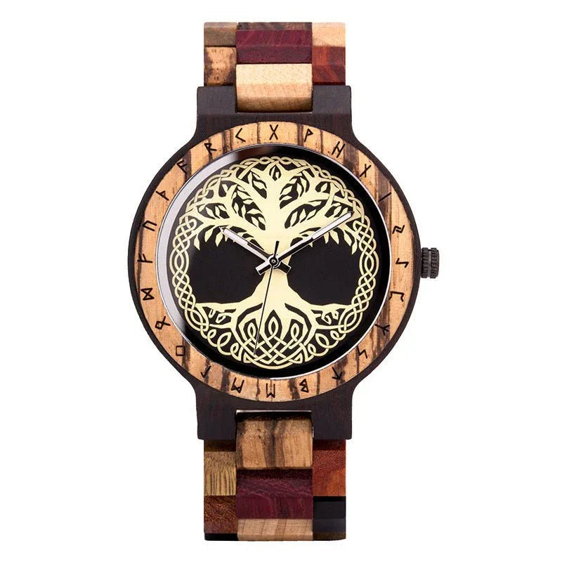 Kreative Herrenuhr aus Holz mit Quarzuhrwerk