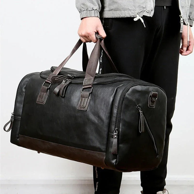 Sac de Voyage/Week-end en Cuir pour Homme avec Bandoulière Amovible