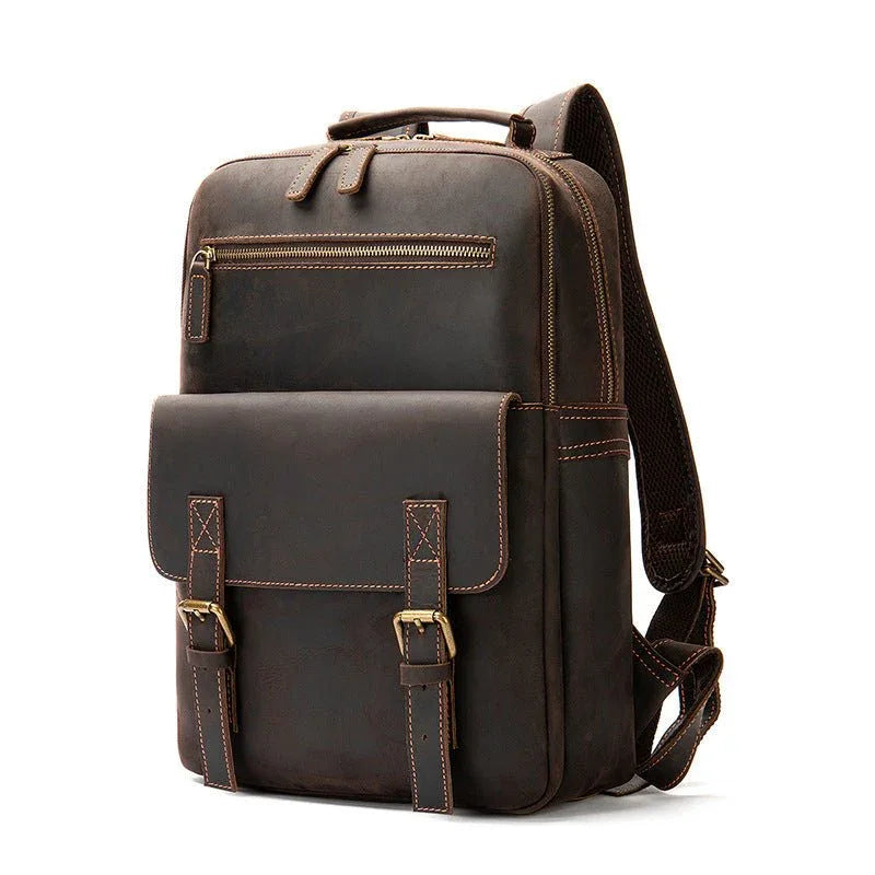Herren Leder Rucksack Retro Großes Fassungsvermögen