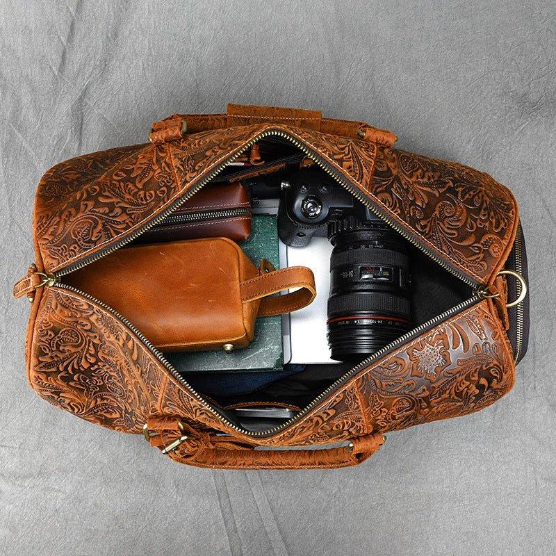 Sac de voyage vintage en cuir pour homme