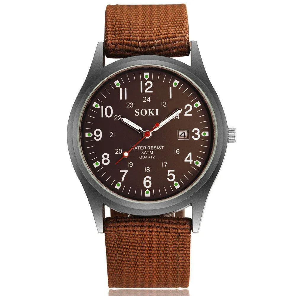 Montre à Quartz Sport Décontractée Lumineuse pour Homme avec Affichage de la Date