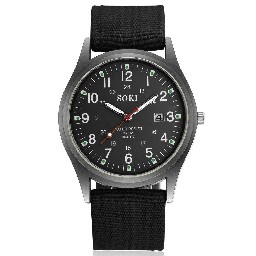 Montre à Quartz Sport Décontractée Lumineuse pour Homme avec Affichage de la Date