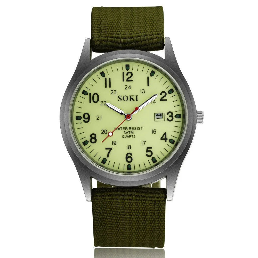 Montre à Quartz Sport Décontractée Lumineuse pour Homme avec Affichage de la Date
