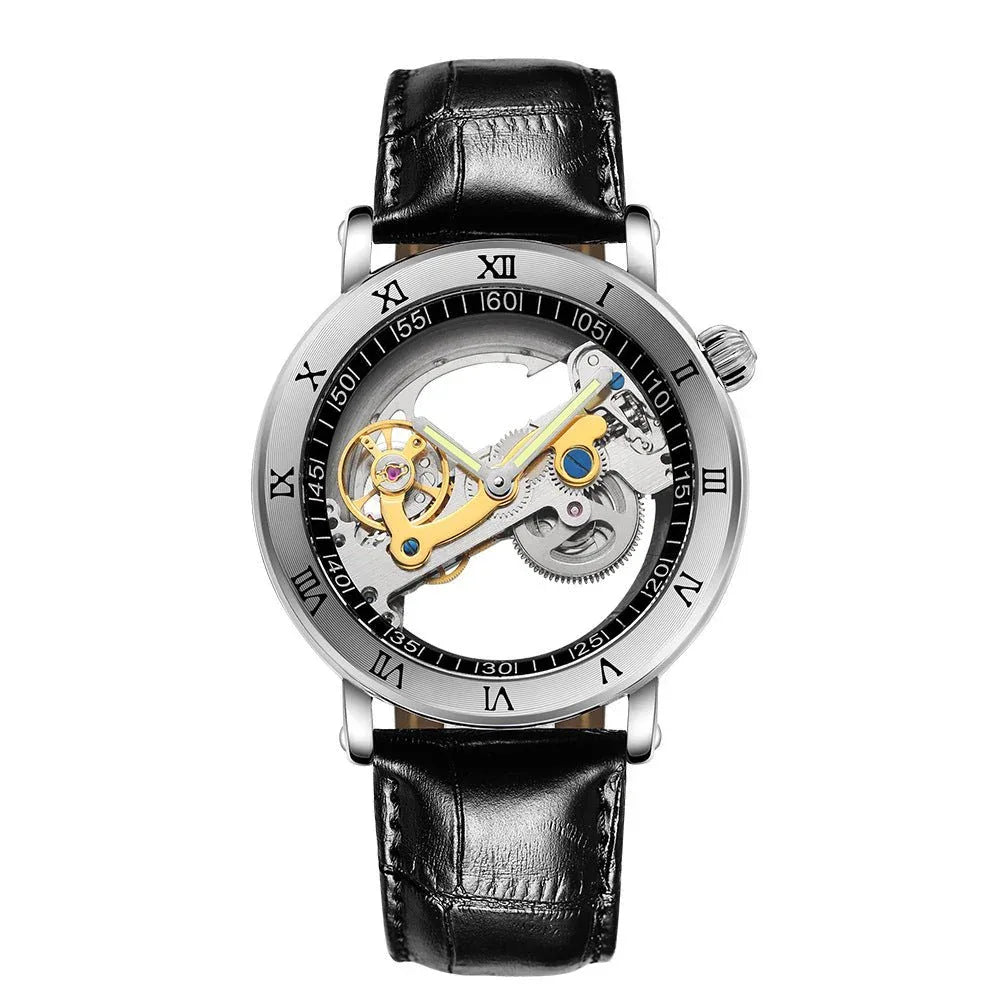 Herren Leuchtende Wasserdichte Mechanische Transparente Uhr