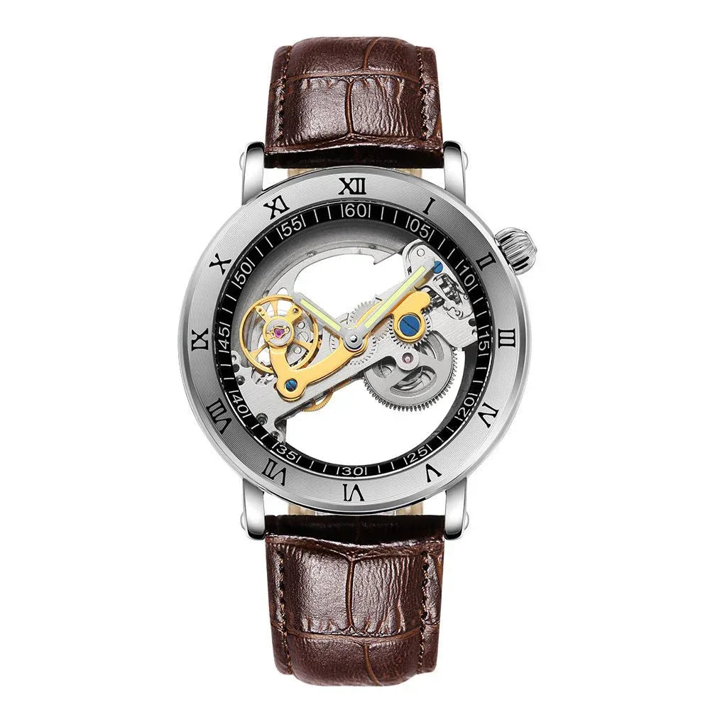 Herren Leuchtende Wasserdichte Mechanische Transparente Uhr