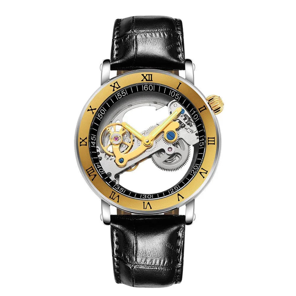 Herren Leuchtende Wasserdichte Mechanische Transparente Uhr