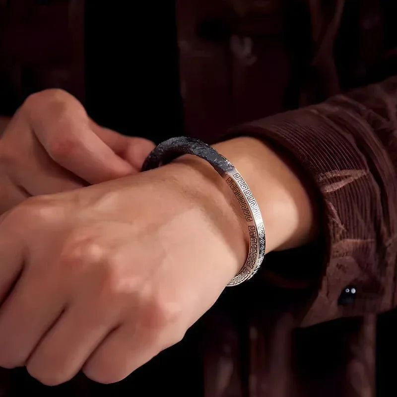 Bracelet ouvert argent pour homme