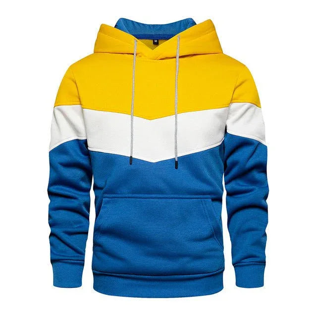 Herren-Patchwork-Hoodies in lässiger, lockerer Passform