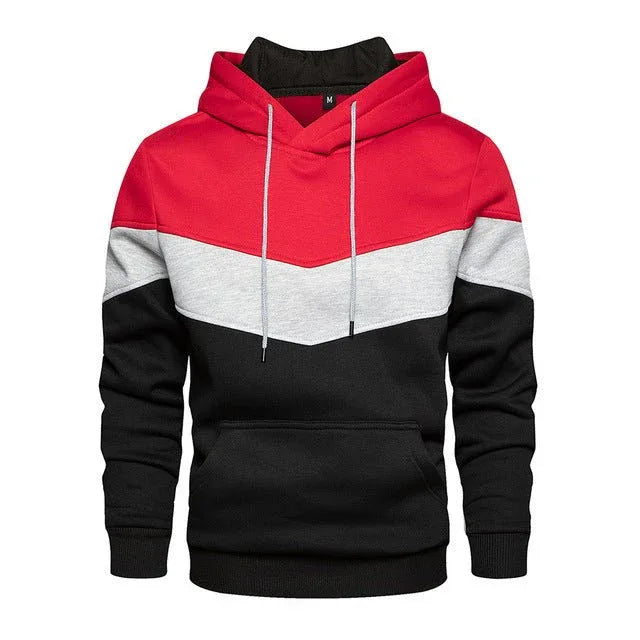 Herren-Patchwork-Hoodies in lässiger, lockerer Passform