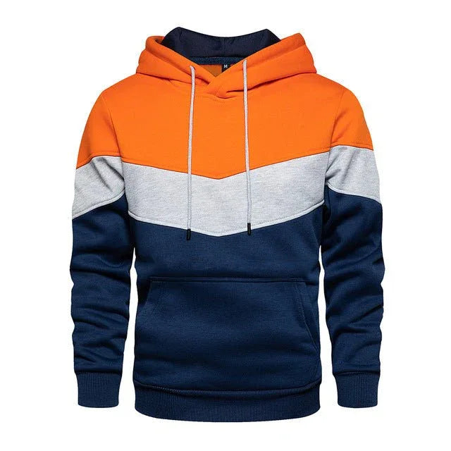 Herren-Patchwork-Hoodies in lässiger, lockerer Passform