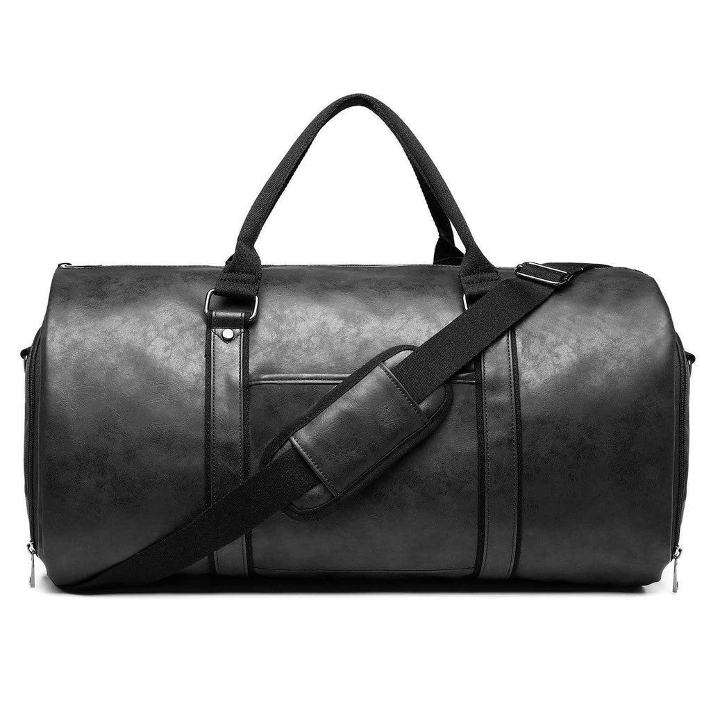 Sac de voyage/week-end de loisirs en cuir PU imperméable pour homme grande capacité avec compartiment à chaussures