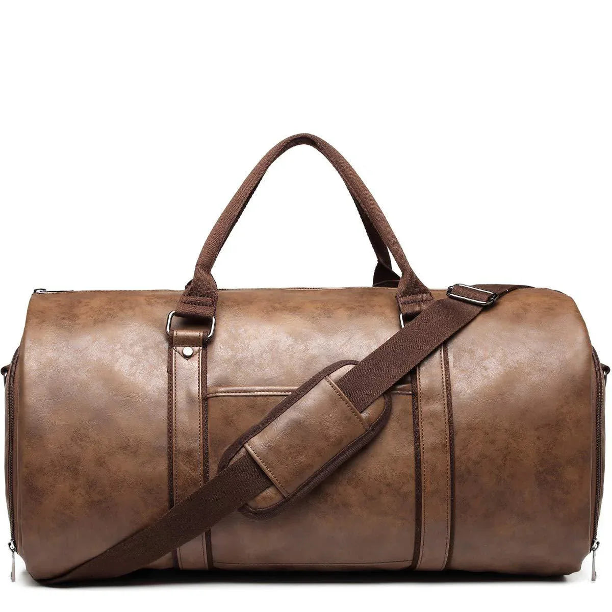 Sac de voyage/week-end de loisirs en cuir PU imperméable pour homme grande capacité avec compartiment à chaussures