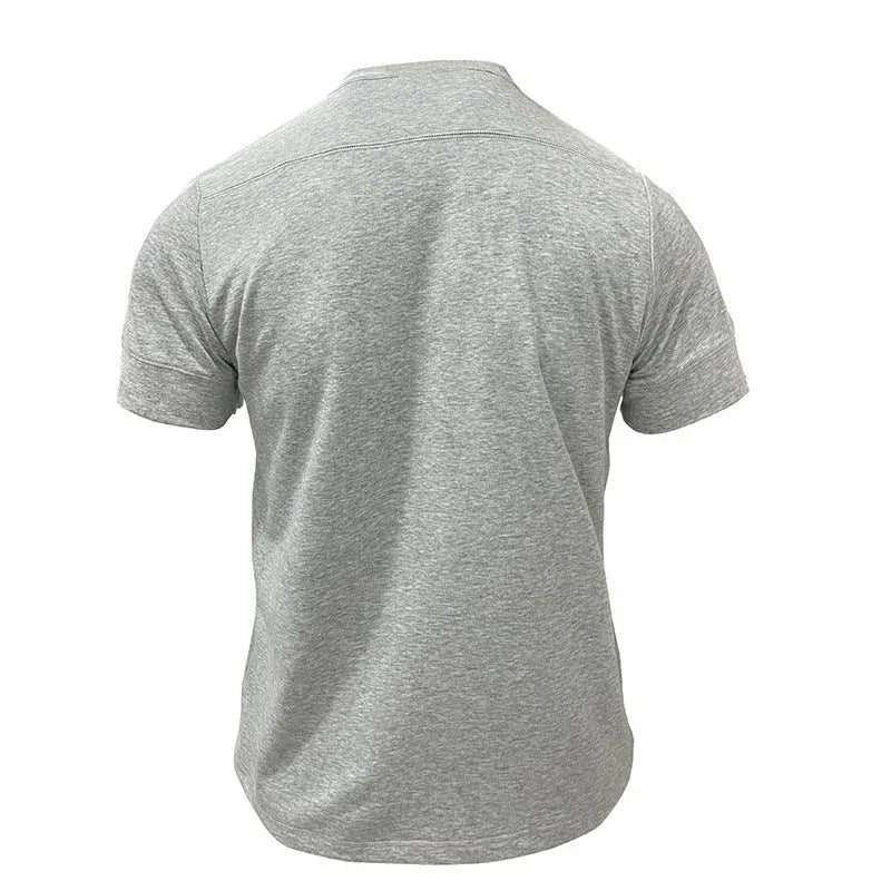 Herren Rundhals Kurzarm Polohemd mit Brusttasche