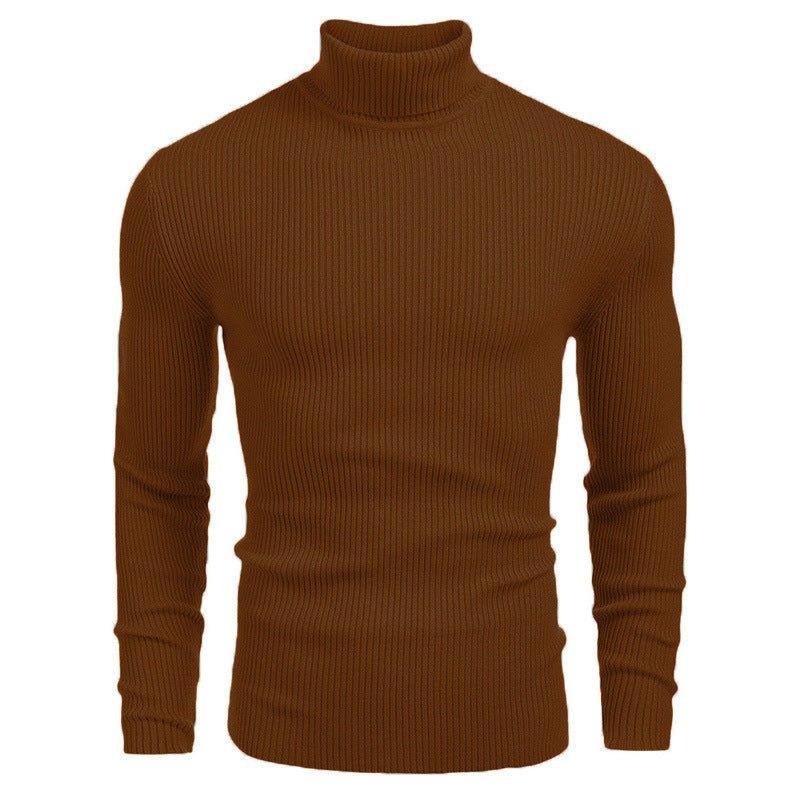 Herren Rollkragenpullover Slim-Fit Langarm