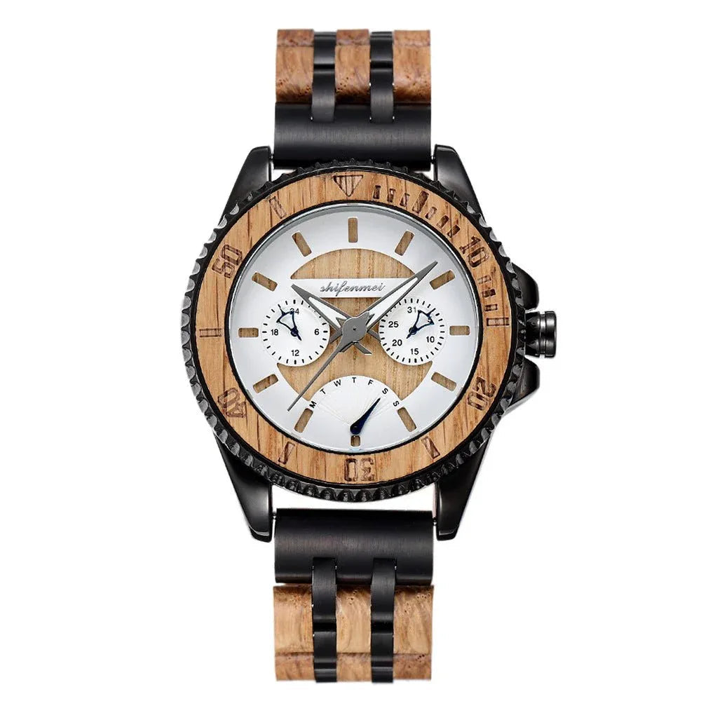 Montre mécanique en bois pour homme