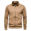 Herren Stehkragen Langarm Reißverschluss-Sweatshirt Pullover