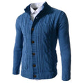 Herren Stehkragen Pullover Strick Knopf Cardigan Oberteile Herrenbekleidung