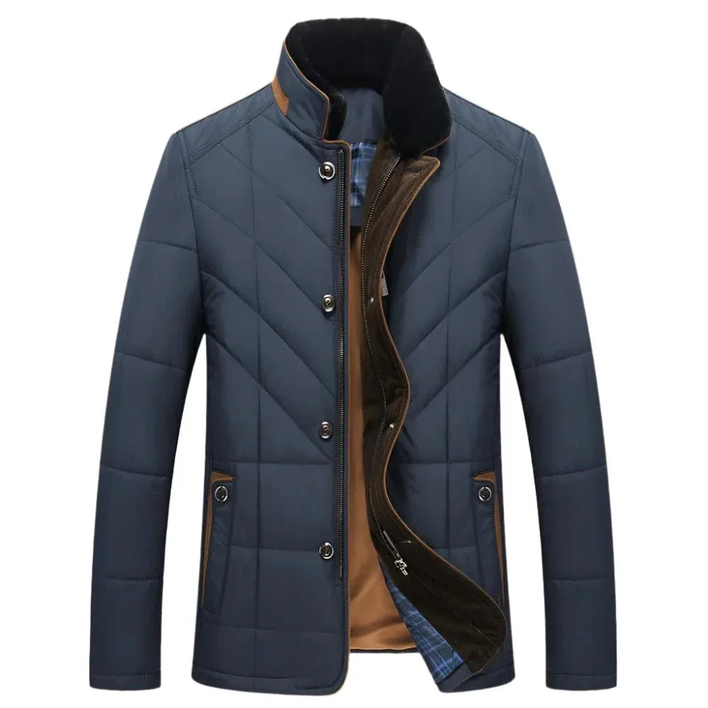 Herren Stehkragen Gefütterte Winter-Herbstjacke