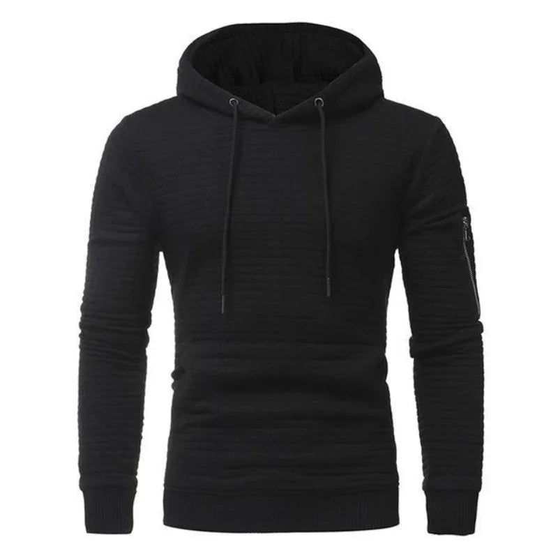 Herren-Sweatshirt-Kapuzenpullover mit Armreißverschluss, Langarm, schmal geschnittenes Oberteil