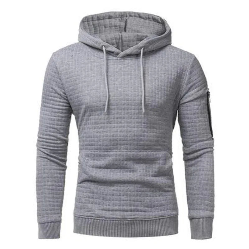 Herren-Sweatshirt-Kapuzenpullover mit Armreißverschluss, Langarm, schmal geschnittenes Oberteil