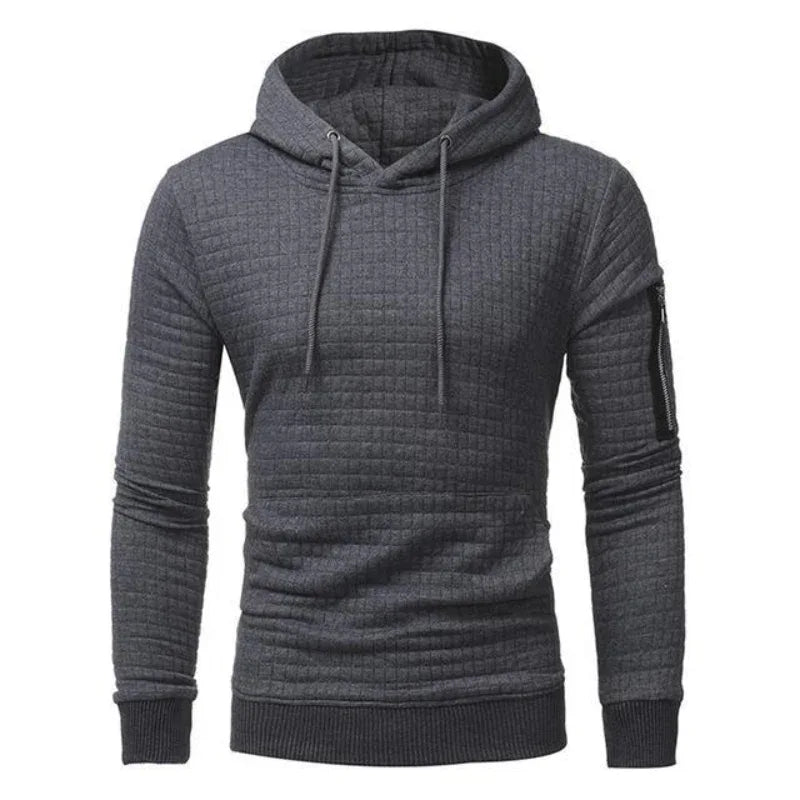 Herren-Sweatshirt-Kapuzenpullover mit Armreißverschluss, Langarm, schmal geschnittenes Oberteil