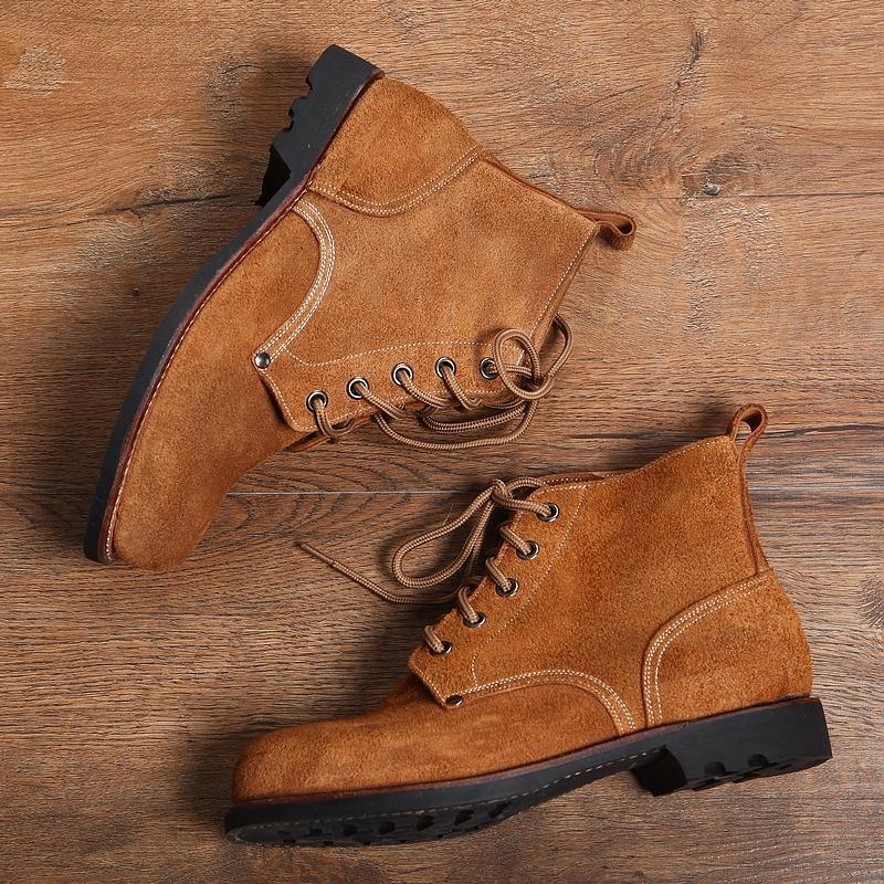 Herren dicke Wildleder Rindsleder Echtleder Schuhe Stiefel