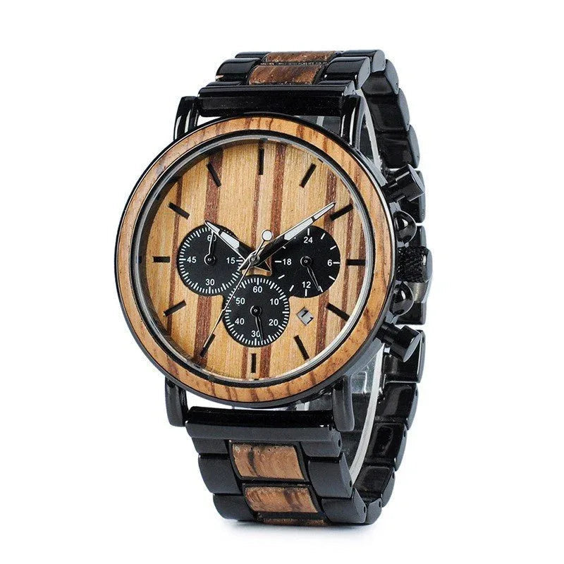 Montre Lumineuse en Bois pour Homme