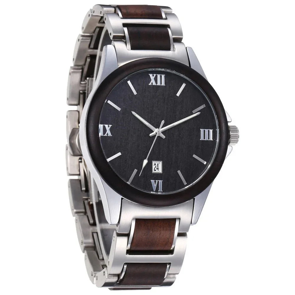 Herren Holz Quarz Wasserdichte Uhr