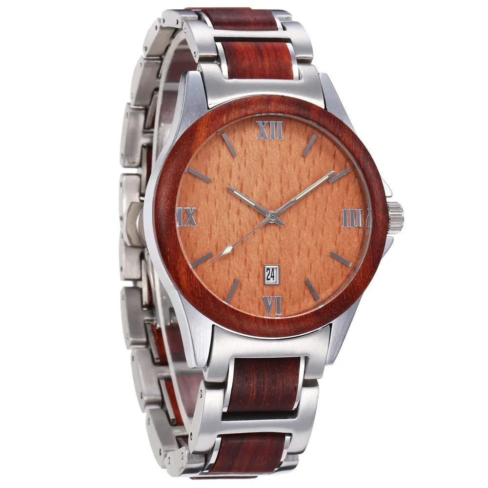 Herren Holz Quarz Wasserdichte Uhr