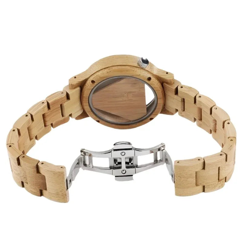 Montre homme à cadran triangulaire en bois
