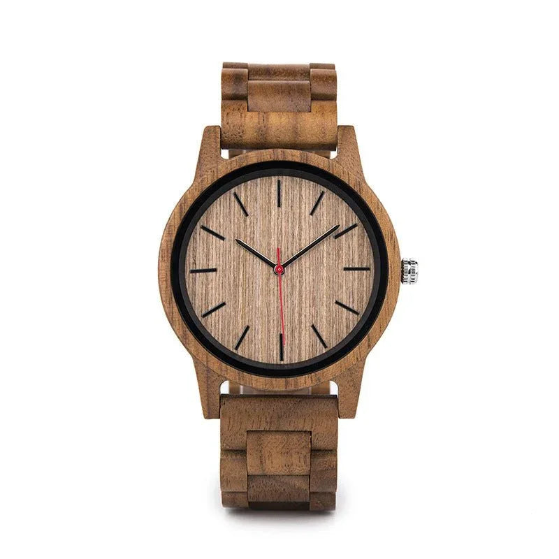 Herren Holz Wasserdichte Quarz-Uhr