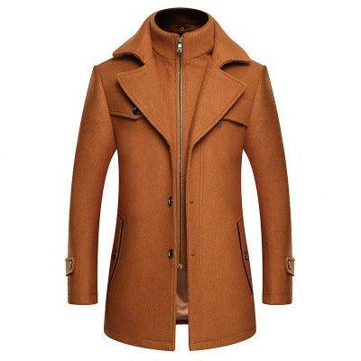 Manteau d'hiver/automne confortable en laine pour homme