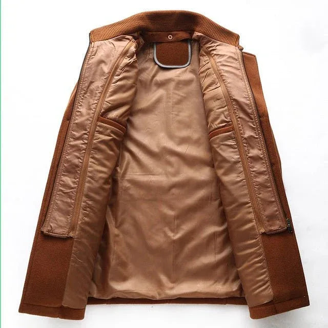 Manteau d'hiver/automne confortable en laine pour homme