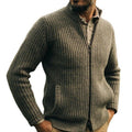Pull en laine pour homme, haut zippé rétro