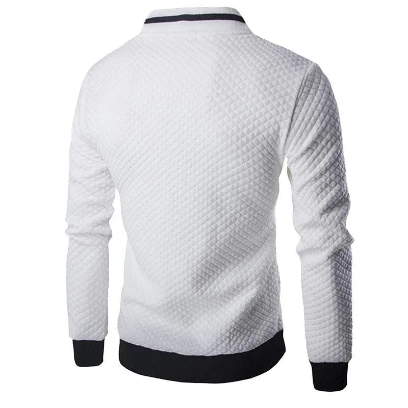 Herren-Strickpullover mit Reißverschluss und Stehkragen