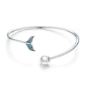 Meerjungfrauen-Schwanz 925er Sterlingsilber Perlenarmband