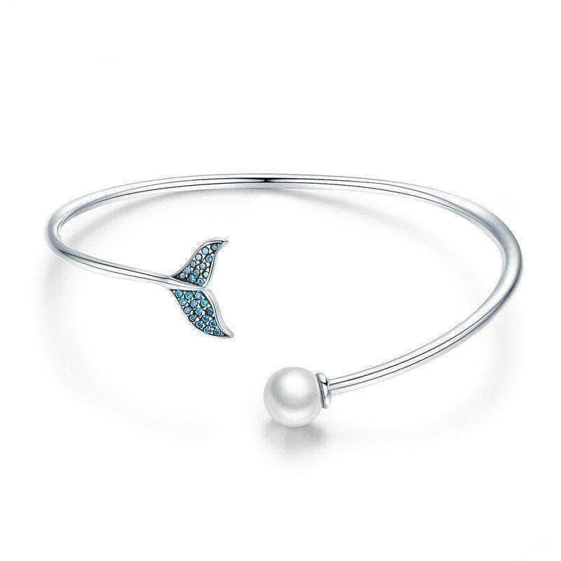 Meerjungfrauen-Schwanz 925er Sterlingsilber Perlenarmband