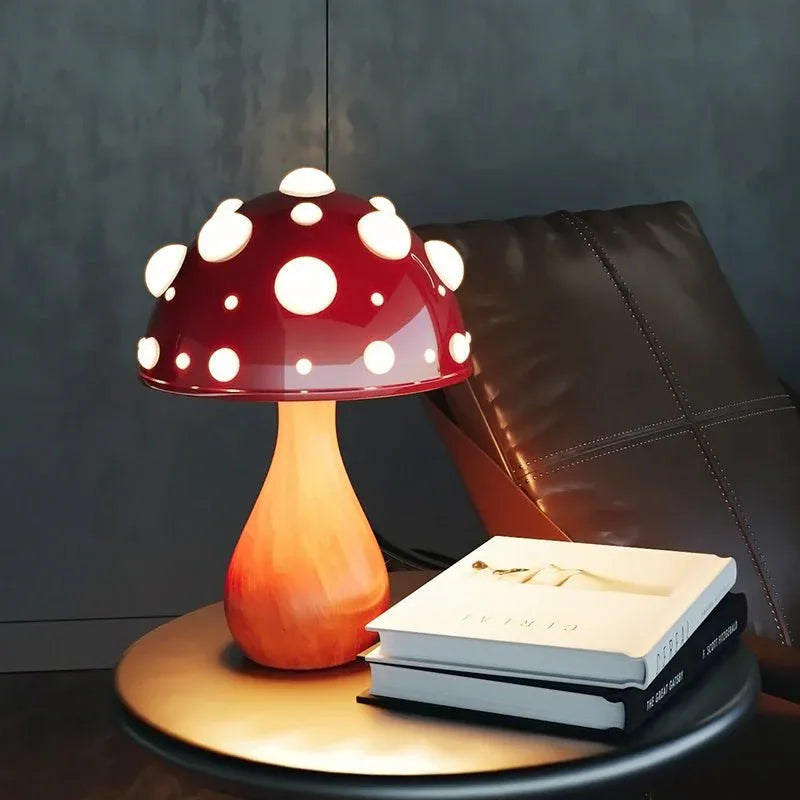 Lampe de table décorative champignon à intensité variable pour chambre à coucher